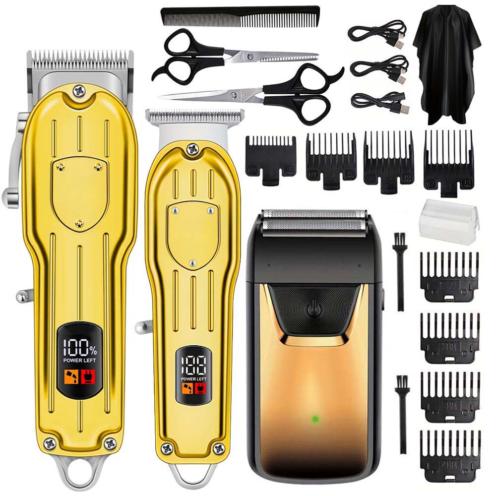 Men'S Grooming Shaver - Professionelles Haarschneide-Set mit LCD-Display, kabellosem Bartschneider