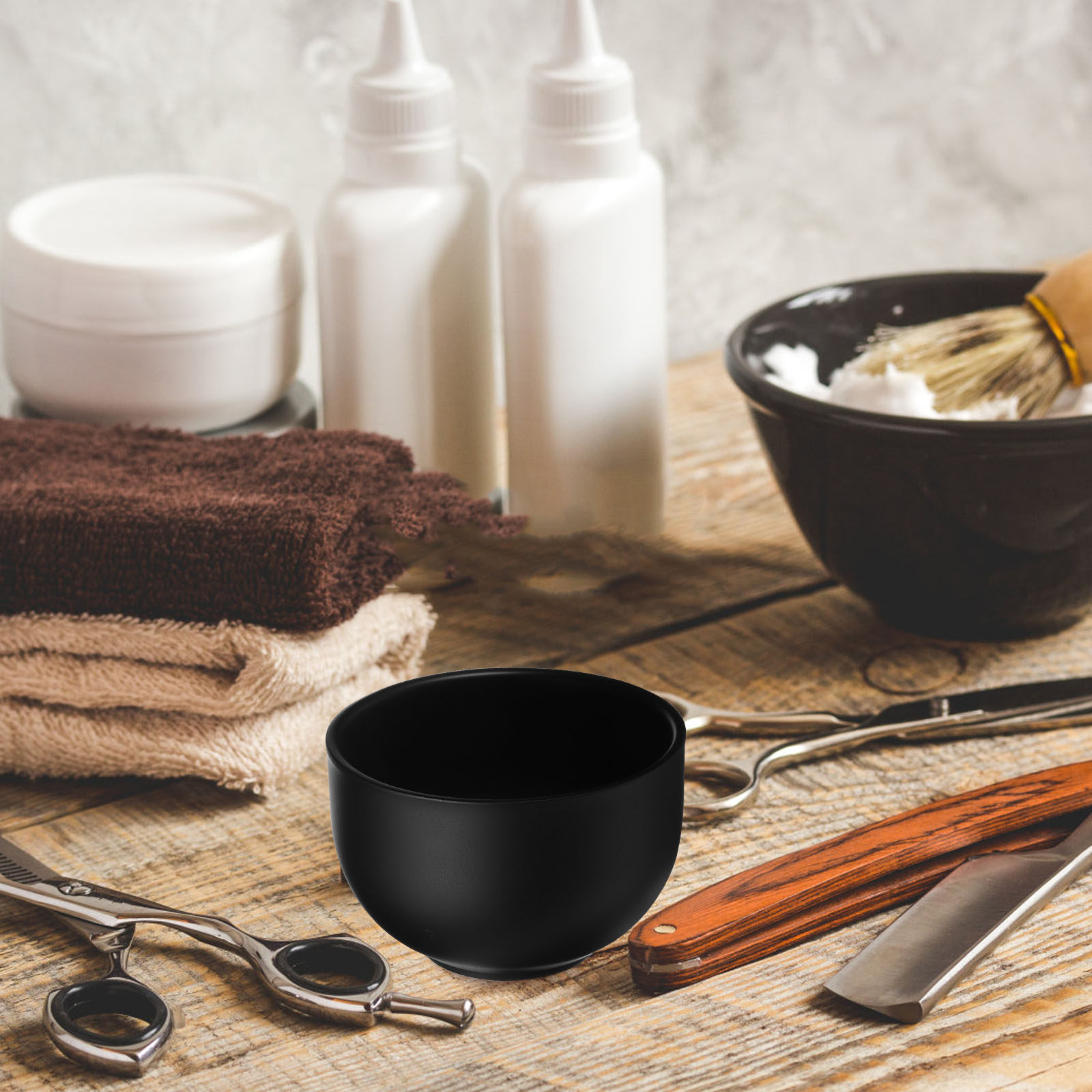 Shaving Bowl Soap - Schwarze Herren-Rasierseifenschale aus Edelstahl, Doppelwandig, Unzerbrechlich,